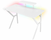 Genesis Holm 320 RGB - herní stůl s RGB podsvícením, bílý