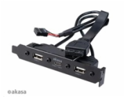 AKASA adaptér MB interní, Type-C USB3.1 Gen1 internal adapter cable + Type-A USB2.0  ports, 40 cm