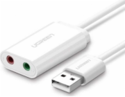 UGREEN USB-A To 3.5mm External Stereo Sound Adapter White 15cm