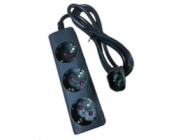 Eaton kabel / prodlužovací přívod do UPS, koncovka IEC C14, 3 zásuvky schuko, černý, 10A