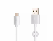 Kabel FIXED datový a nabíjecí s konektory USB/USB-C, USB 2.0, 1 metr, 20W, bílý