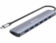 Sandberg 136-40 USB-C na 7 x USB 3.0 Hub