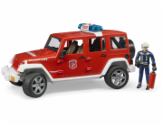 Bruder Červený požární JEEP WRANGLER s figurkou a příslušenstvím