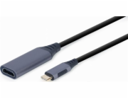 Gembird A-USB3C-HDMI-01 Gembird adaptér USB-C (M) na HDMI (F), 0.15m kabel, šedý