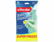 Vileda Extra Sensation Rukavice pro domácnost Zelená Bavlna, Latex 1 kusů