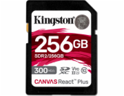 Kingston SDXC karta 256GB Canvas React Plus SDXC UHS-II 300R/260W U3 V90 for Full HD/4K/8K