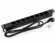 TRITON 19" rozvodný panel 8x230V DIN - 2m, černý