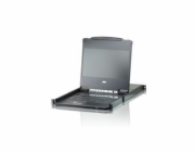 ATEN CL6708MW-ATA-AG SINGLE RAIL 8-PORT DVI FHD LCD KVM 17.3" W/LED LIGHT/USA KB/EU