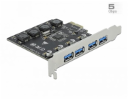 DeLOCK PCIe x1 zu 4x ext. USB Typ-A USB 3.2 Gen 1, USB-Controller