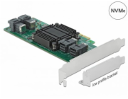 DeLOCK PCI Express x8 karta pro 4 x interní SFF-8643 NVMe LP, řadič