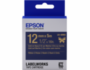 EPSON POKLADNÍ SYSTÉMY Epson zásobník se štítky – saténový pásek, LK-4HKK, zlatá / námořnická modrá, 12 mm (5 m) C53S654002 Epson zásobník se štítky – saténový pásek, LK-4HKK, zlatá / námořnická modrá