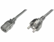 Napájecí propojovací kabel Typ Schuko rovný/IEC C13 M/F 1,2m Černý