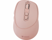 Myš Yenkee YMS 2080PK SLIDER, optická, bezdrátová, dobíjecí, 2400 DPI, růžová