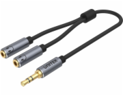 UNITEK Y-C956ABK audio cable 0.2 m 3.5mm 2 x 3.5mm Black Grey