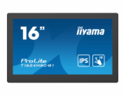 iiyama ProLite T1624MSC-B1 - LED monitor - 15.6" - dotykový displej - 1920 x 1080 Full HD (1080p) - IPS - 450 cd/m? - 800:1 - 25 ms - HDMI - reproduktory - černá, matná