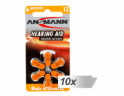 10x6 Ansmann Zinc-Air 13 (PR48) Hörgeräte Batterien