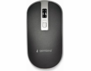 GEMBIRD myš MUSW-4B-06, černo-stříbrná, bezdrátová, USB nano receiver