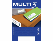 MULTI 3 MULTI univerzální etikety 3,38x21,2mm, obdélníkové, bílé 100 listů.