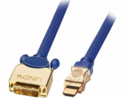 Kabel Lindy HDMI - DVI-D 0,5m modrý