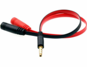 Kabel Mozos Jack 3,5 mm - Jack 3,5 mm x 2 0,2 m červený (ASM-1)