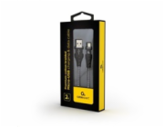 GEMBIRD Kabel USB 2.0 AM na MicroUSB (AM/BM), 2m, opletený, černo-bílý, blister, PREMIUM QUALITY