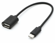 Kabel OTG USB AF - USB C 15cm czarny