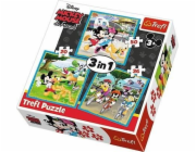 Puzzle 3v1 Mickey Mouse - S přáteli