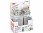 Alpina Salt Shaker a pepper Shaketers Glass/Transparent z nerezové oceli/stříbrné 2 kusy