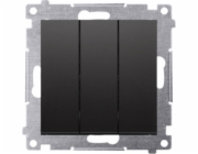 Kontakt-Simon Simon 54 Trojité tlačítko (modul) 10AX 250V rychlospojky matná černá DP31.01/49