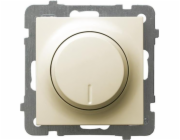 Tlačítkový otočný stmívač Ospel As LP-8GL2/m/27 univerzální pro LED 0-100W pro žárovky a halogeny 10-250W ecru