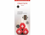 Caran d`Arche Sada tužek CARAN D'ACHE SWISS WOOD, HB, 3 ks + guma a ořezávátko, mix barev