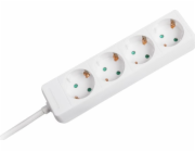 White Rebel Rebel 4 německé zásuvky, 1,5 m dlouhé (3x1.0) bez přepínače