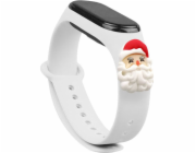 HARDEL SPRAP XMAS BAND pro Xiaomi Mi Band 4 / Mi Band 3 Christmas Silicone Belt Bracelet White (Santa Claus)