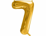 Fóliový balónek Party Deco Number 7, 86cm, univerzální zlatý