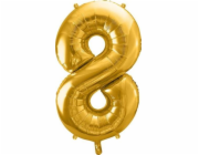 Balloon Patry Deco Fly Balloon Number 8, 86 cm, Universal Golden