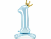 PartyDeco Stojací fóliový balónek 1 84cm modrý