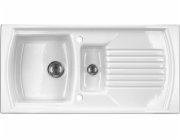 DEANTE 1,5 Chamber Lusitano Sink s bílou odtokem 50 x 100 cm (ZCL_651N)