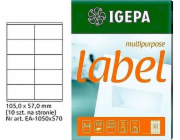 Štítky Mondi A4 IGEPA 105 x 57,0 mm bílé (100)