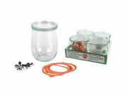 WECK Round Rim Jar Tulip 1,0l Set of 4