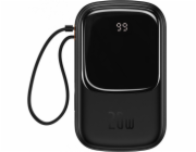 Powerbanka Baseus Qpow PRO s kabelem Lightning, portem USB-C a USB 20000 mAh, 20 W (černá)