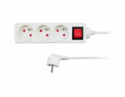 Solight prodlužovací přívod, 3 zásuvky, bílý, vypínač, 2m - PP11