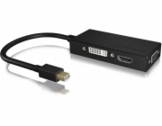 AV adaptér RaidSonic DisplayPort Mini - HDMI - D-Sub (VGA) - DVI-I černý (IB-AC1032)