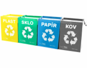 SIXTOL Tašky na tříděný odpad SORT EASY 4 METAL, 30x30x40cm, 4x36l, 4ks SIXTOL