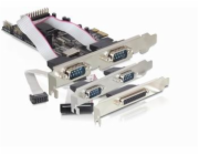 Delock PCI Express card 4 x serial, 1x parallel - Paralelně-sériový adaptér - PCIe - RS-232 - 4 porty + 1x paralelní port