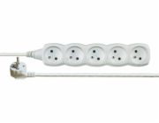 Prodlužovací přívod 5z.  10m, 3 x 1mm2, bílý