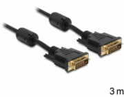 Delock - Kabel DVI - DVI-D (M) do DVI-D (M) - 3 m - křídlové šrouby - černá