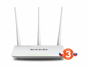 Tenda F3 (F303) WiFi N Router 802.11 b/g/n, 300 Mbps, WISP, Universal Repeater, 3x 5 dBi antény