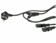 Kabel 220V rozdvojka na 2x PC 220V 3pin(F) 2m