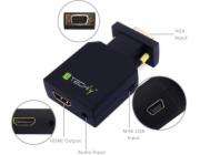 Konwerter adapter VGA + 3,5mm audio na HDMI M/F 