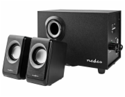 NEDIS PC reproduktory/ 2.1/ výkon 33 W/ 3,5 mm jack/ USB/ ABS/ dřevo/ černé